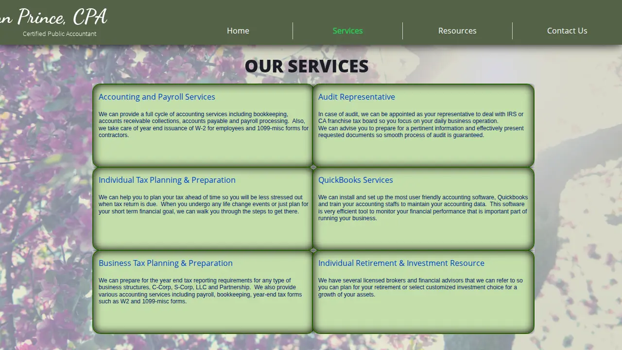 Ann Prince CPA page