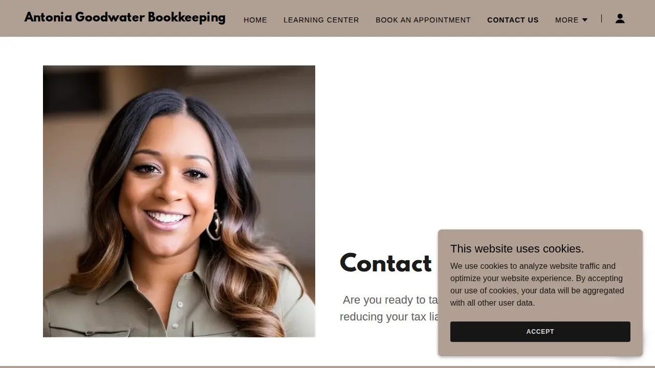 Antonia Goodwater Bookkeeping page