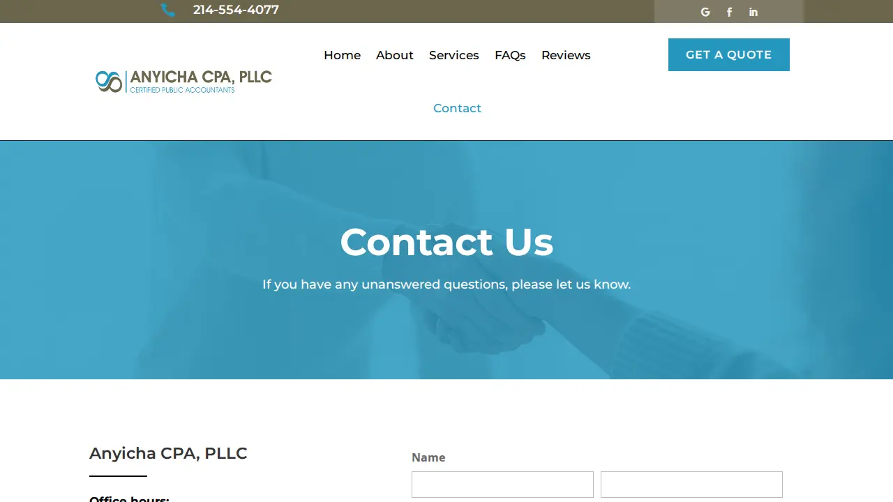 Anyicha CPA, PLLC page