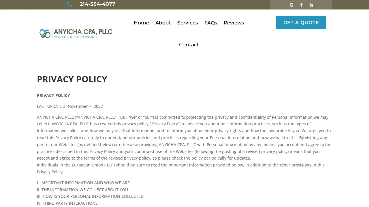 Anyicha CPA, PLLC page