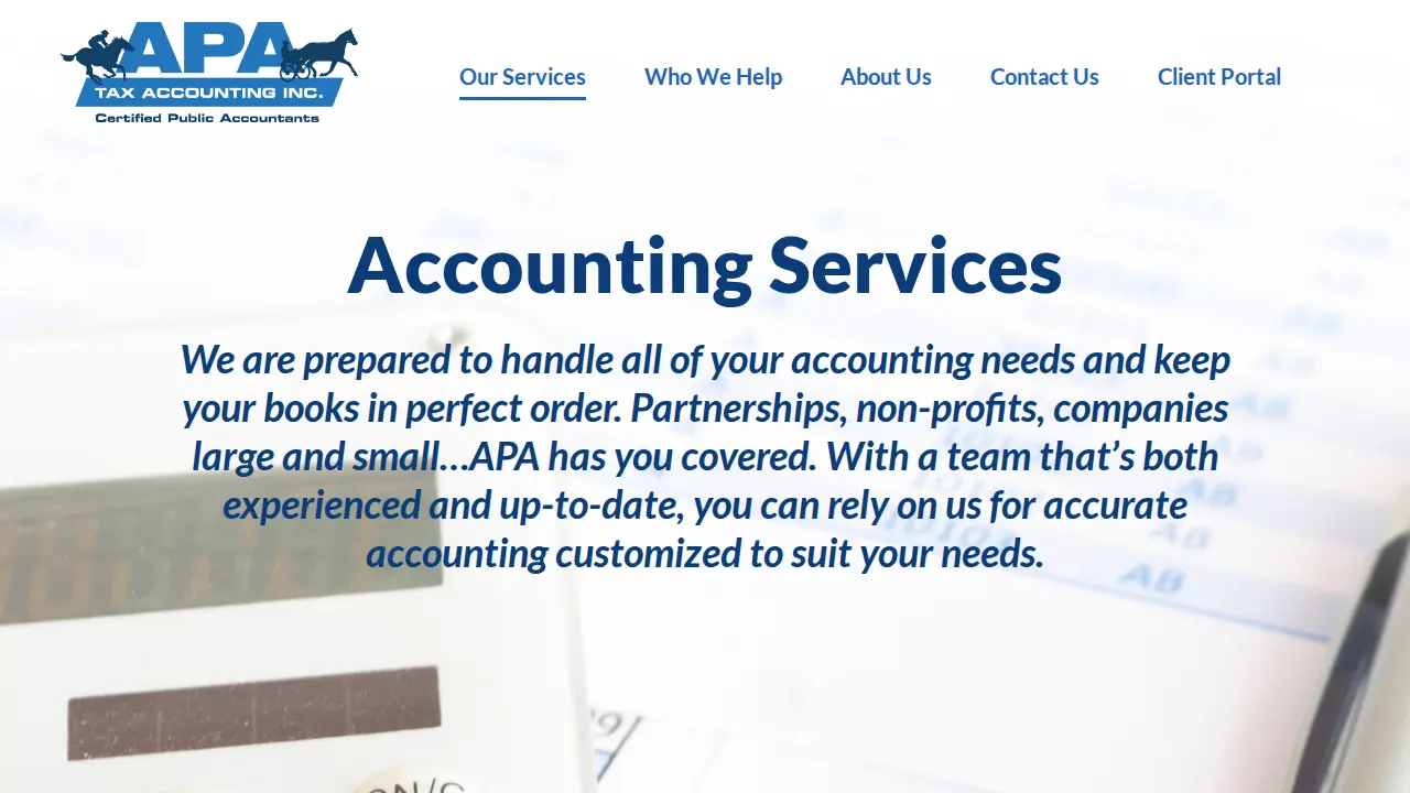 APA Tax Accountants page