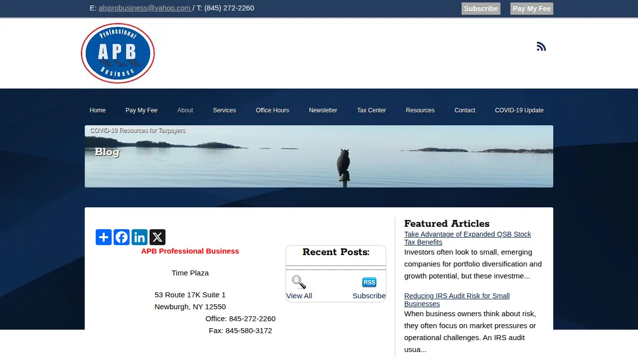 APB Professional Business page