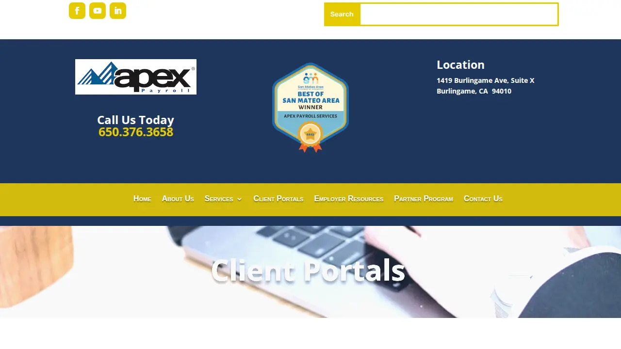 Apex Payroll - Burlingame page
