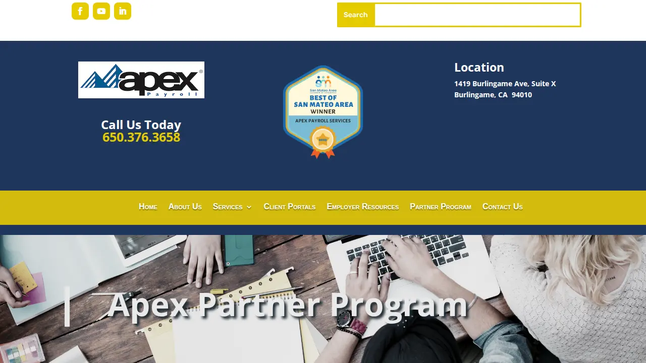Apex Payroll - Burlingame page