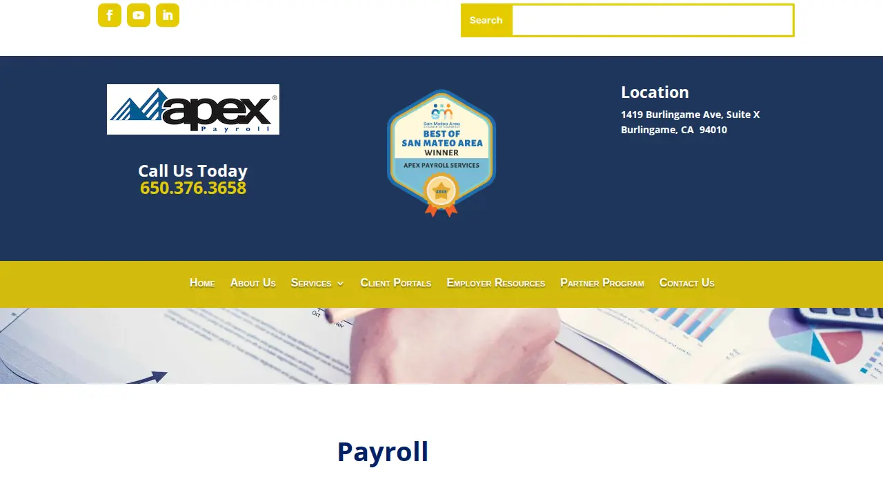 Apex Payroll - Burlingame page