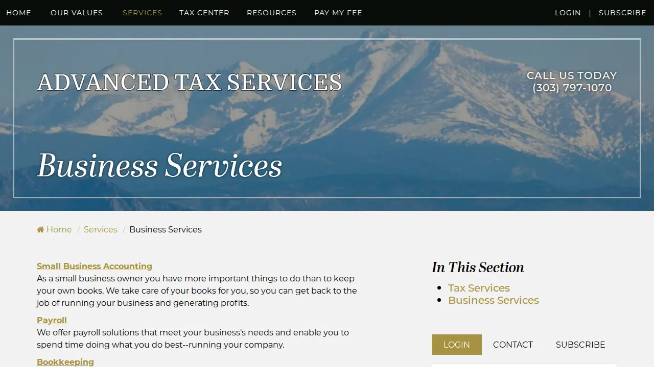 Apex Accounting and Tax Inc. page