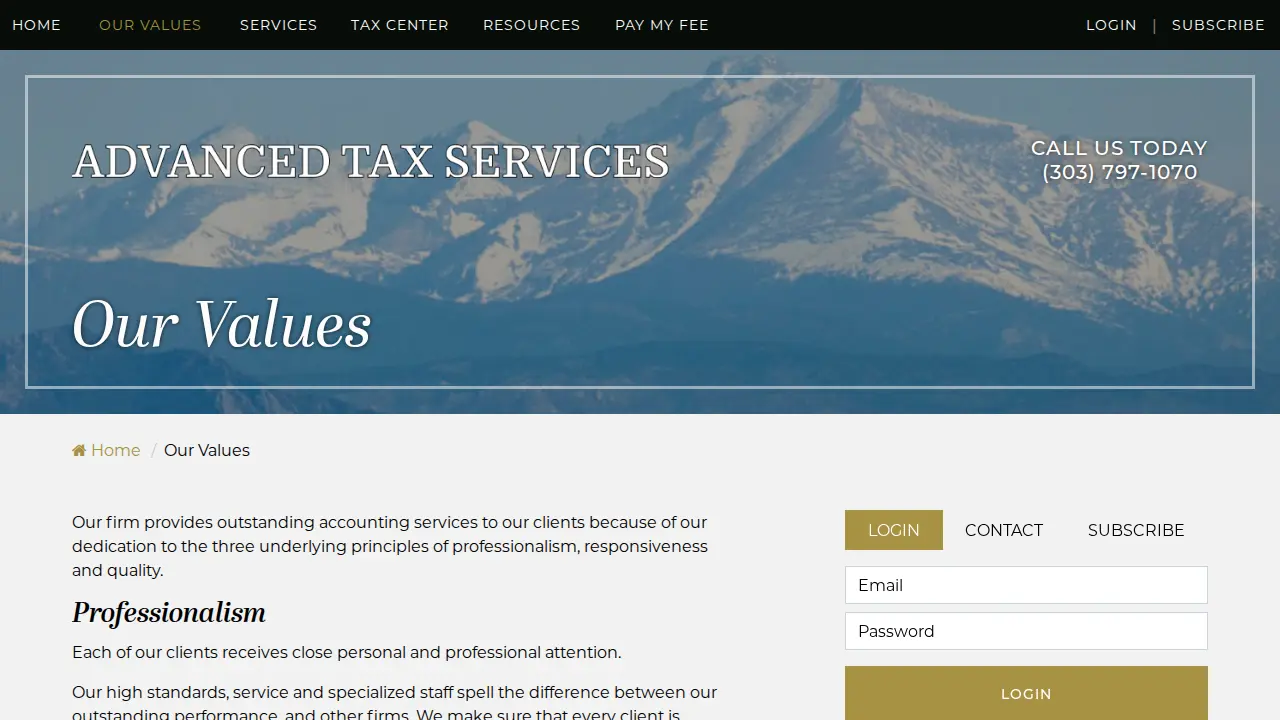 Apex Accounting and Tax Inc. page