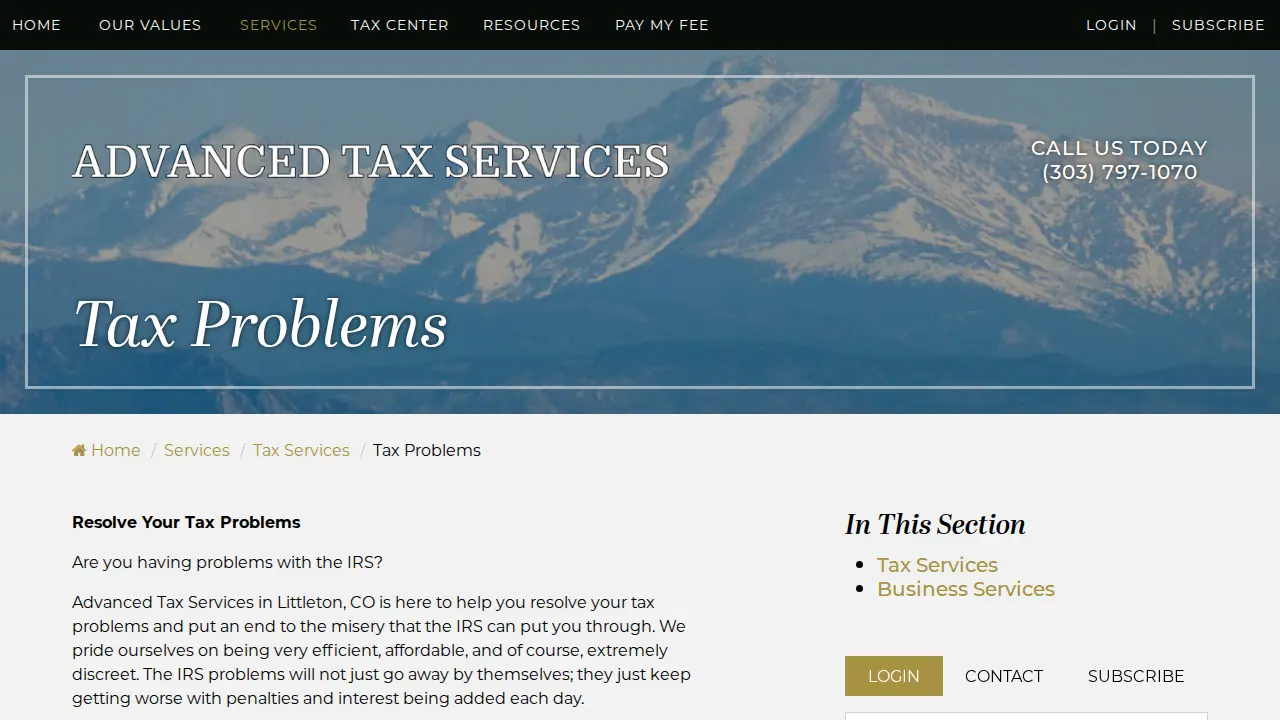 Apex Accounting and Tax Inc. page