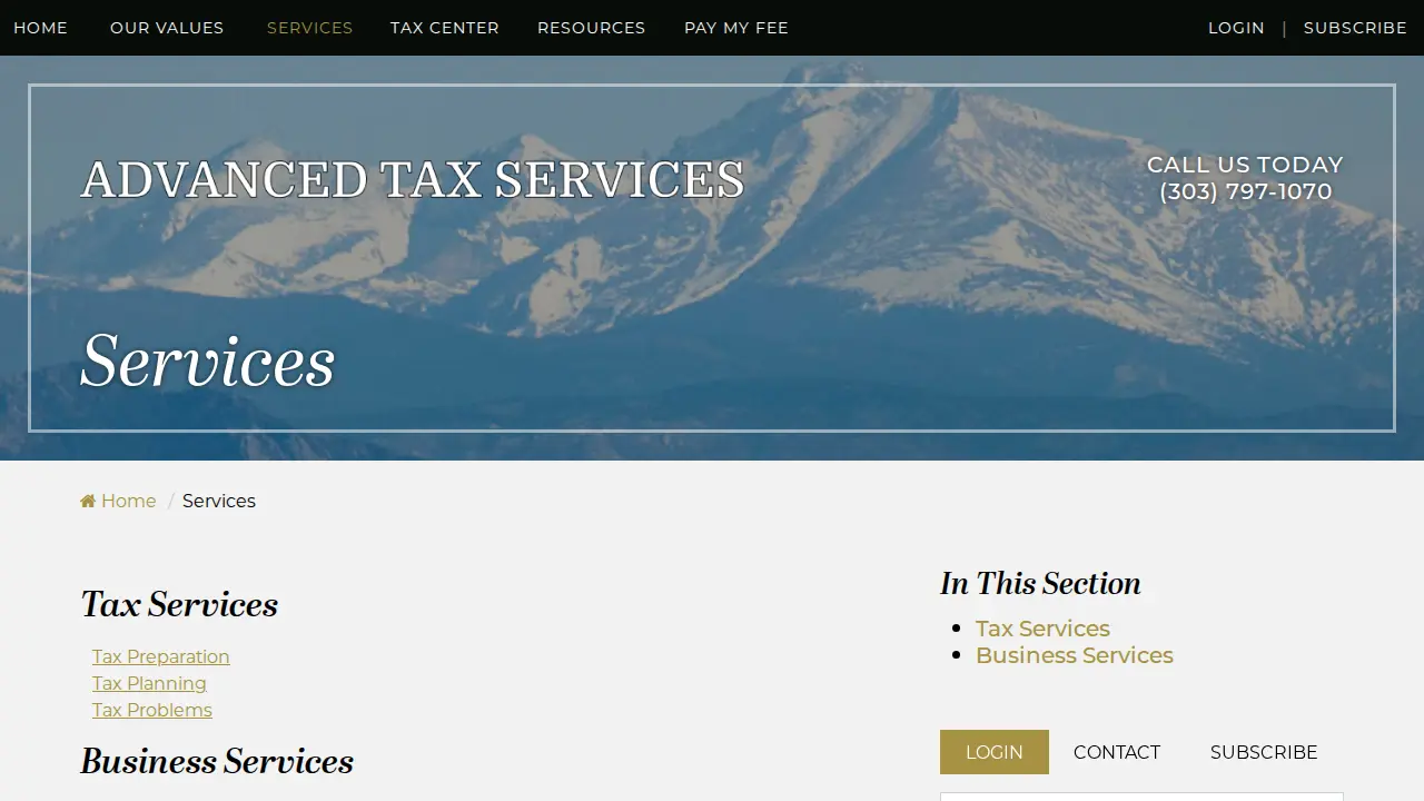 Apex Accounting and Tax Inc. page