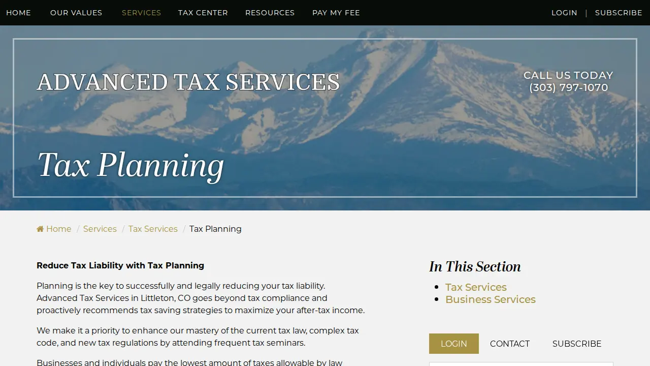 Apex Accounting and Tax Inc. page