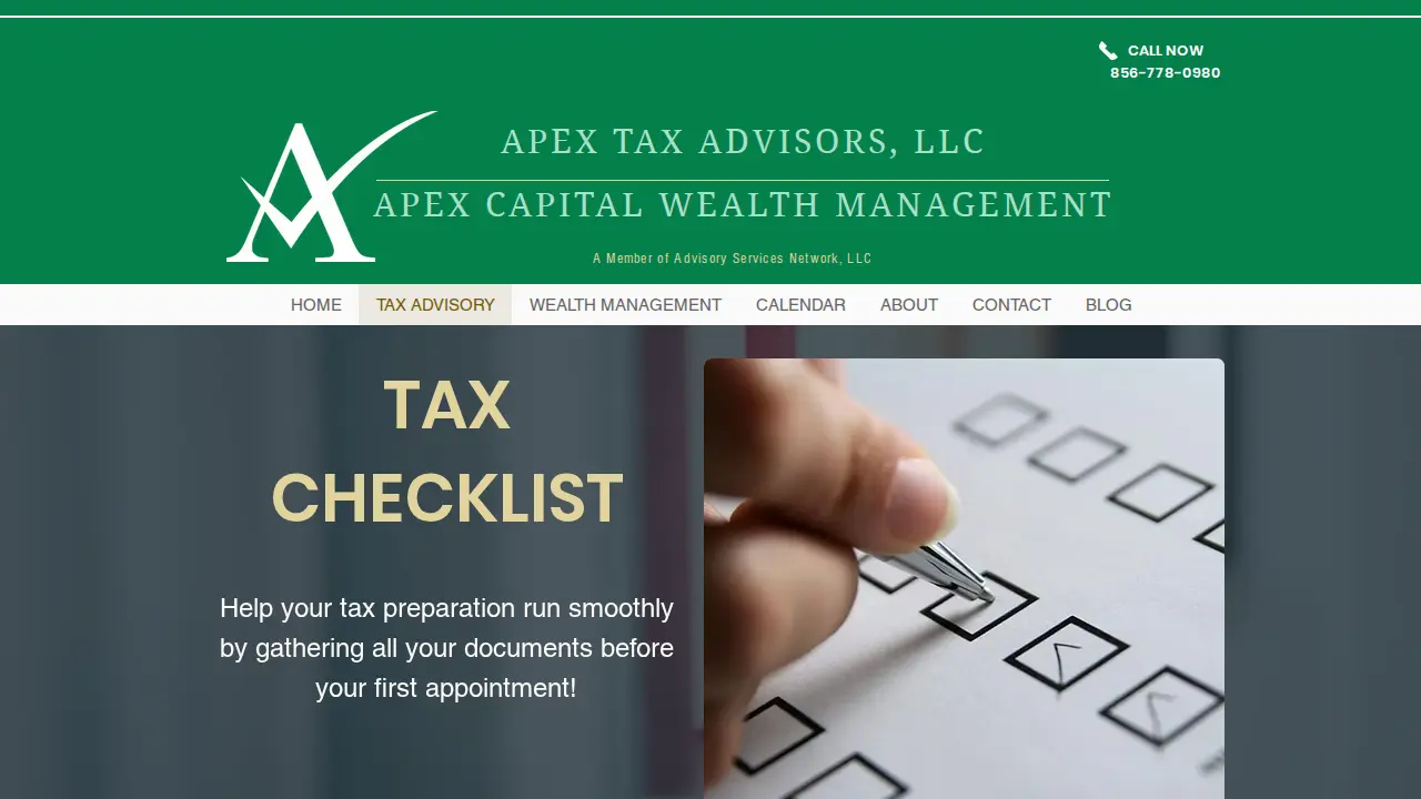 Apex Tax Advisors page