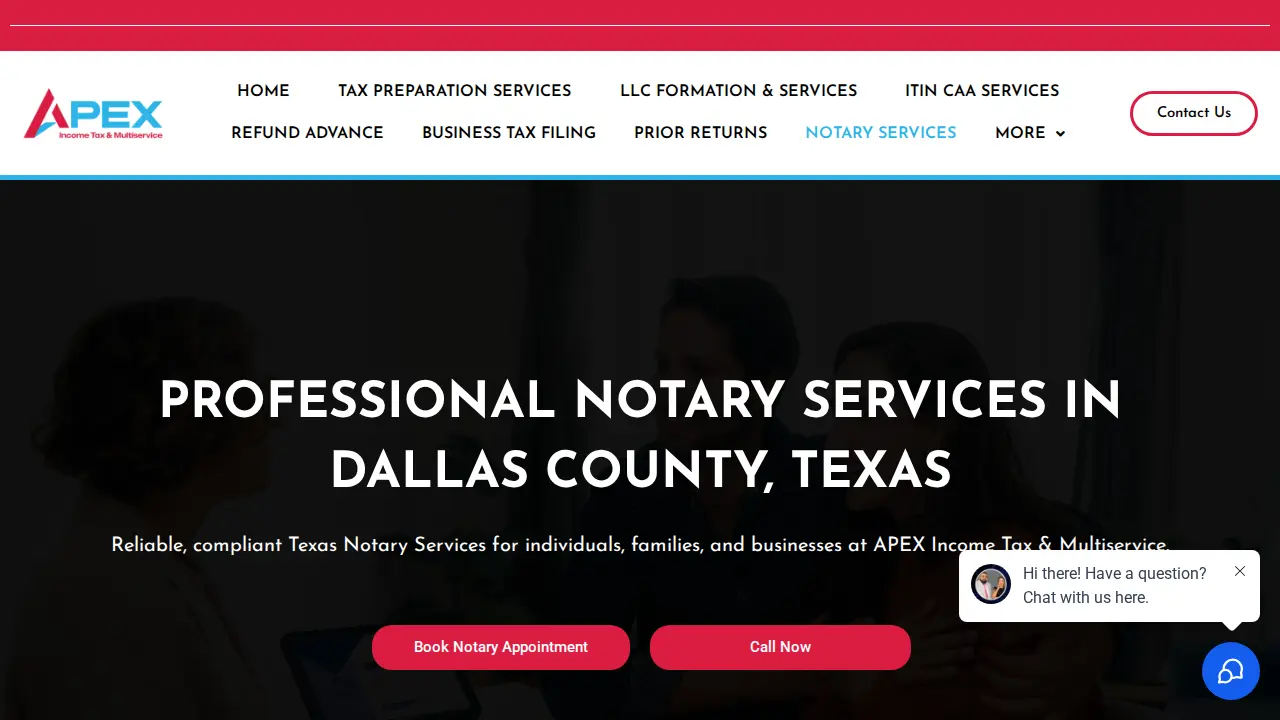 Tax Preparation Services in Dallas | Apex Income Tax & Multiservice LLC. page
