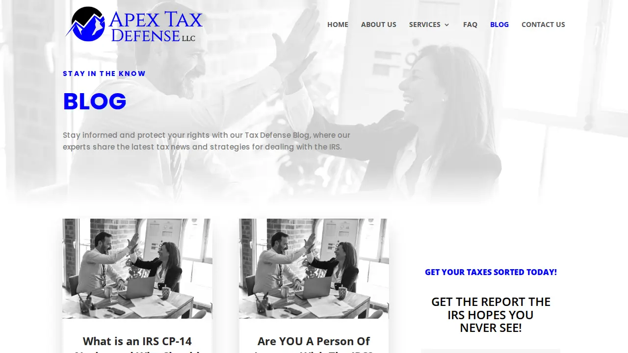Apex Tax Defense LLC page