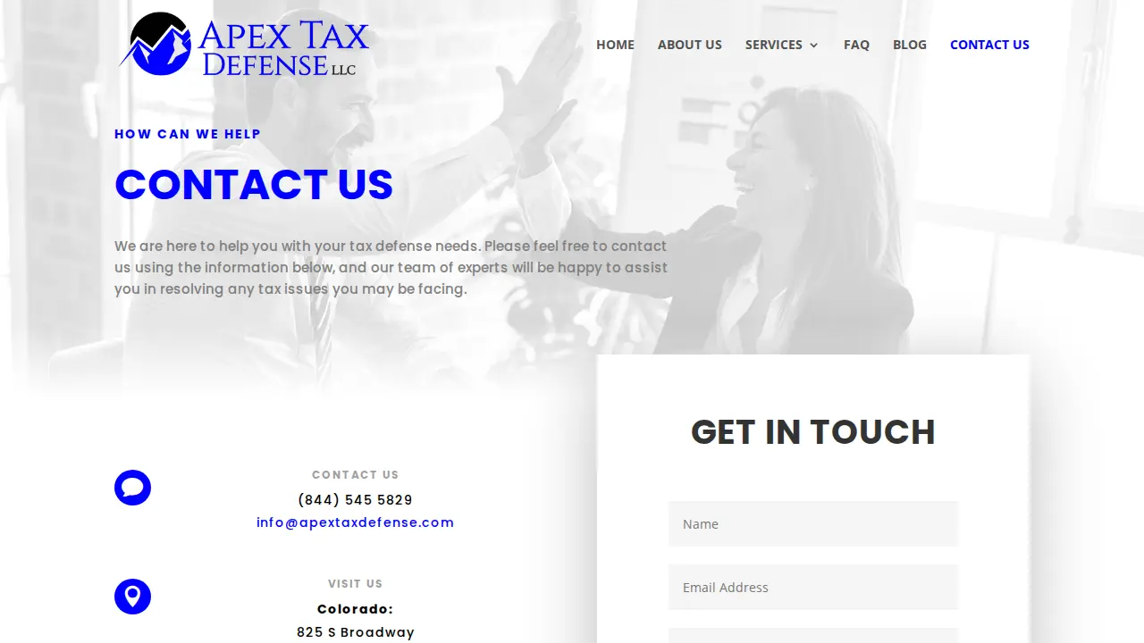 Apex Tax Defense LLC page