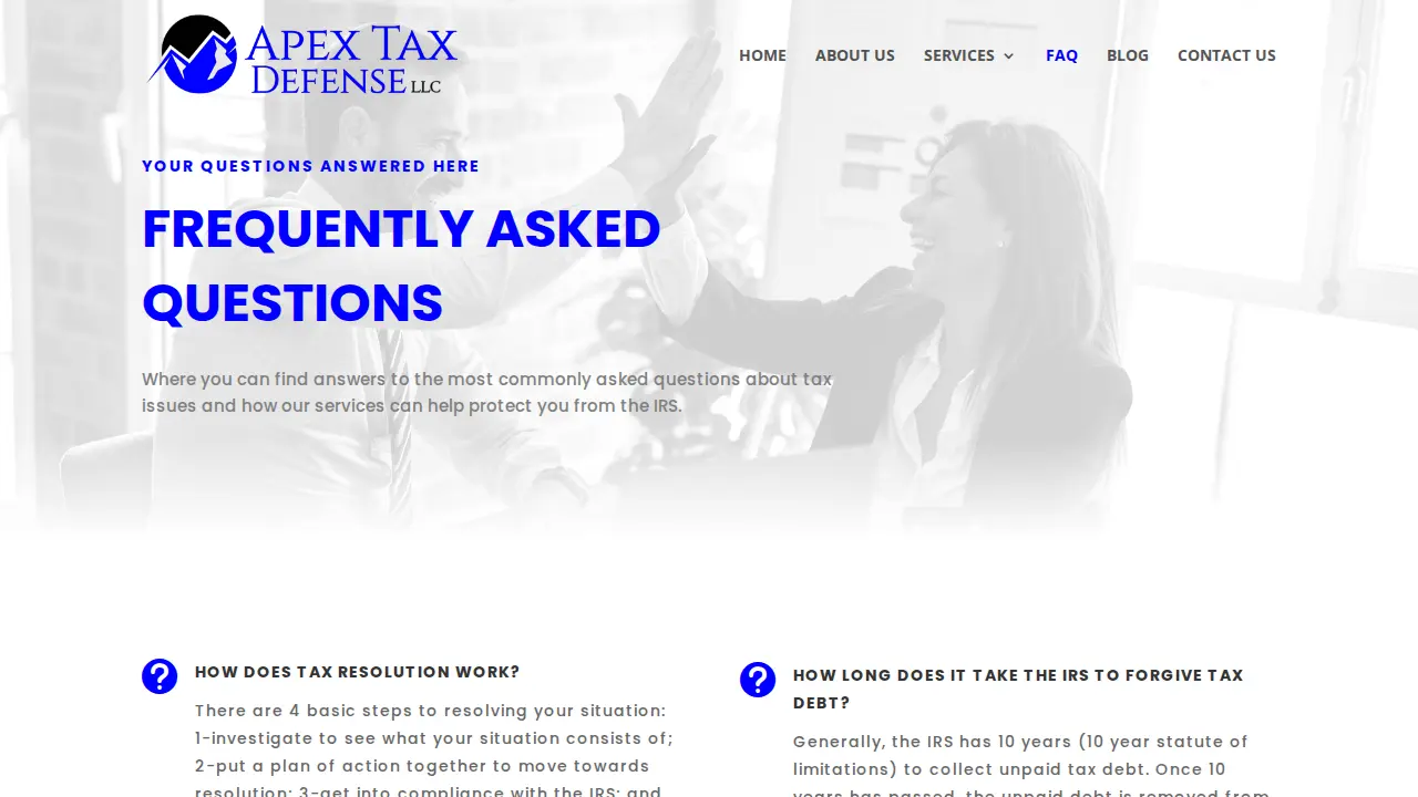 Apex Tax Defense LLC page