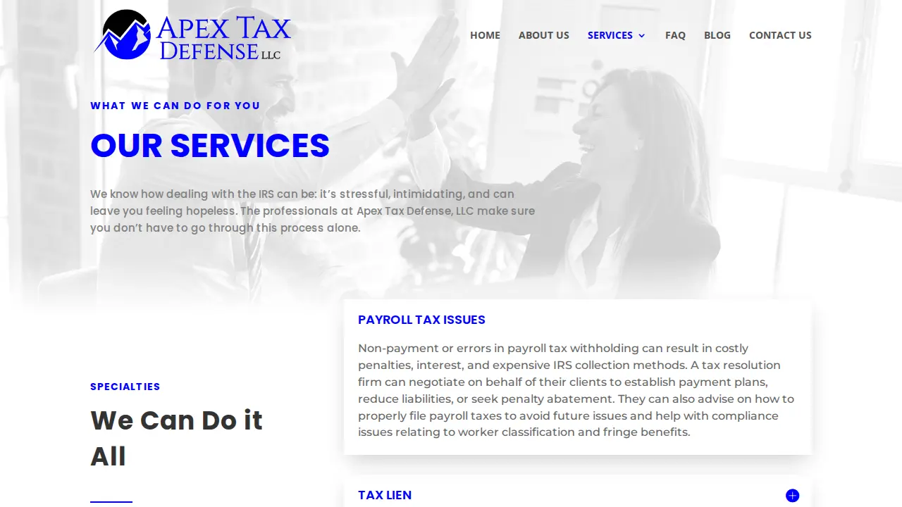 Apex Tax Defense LLC page