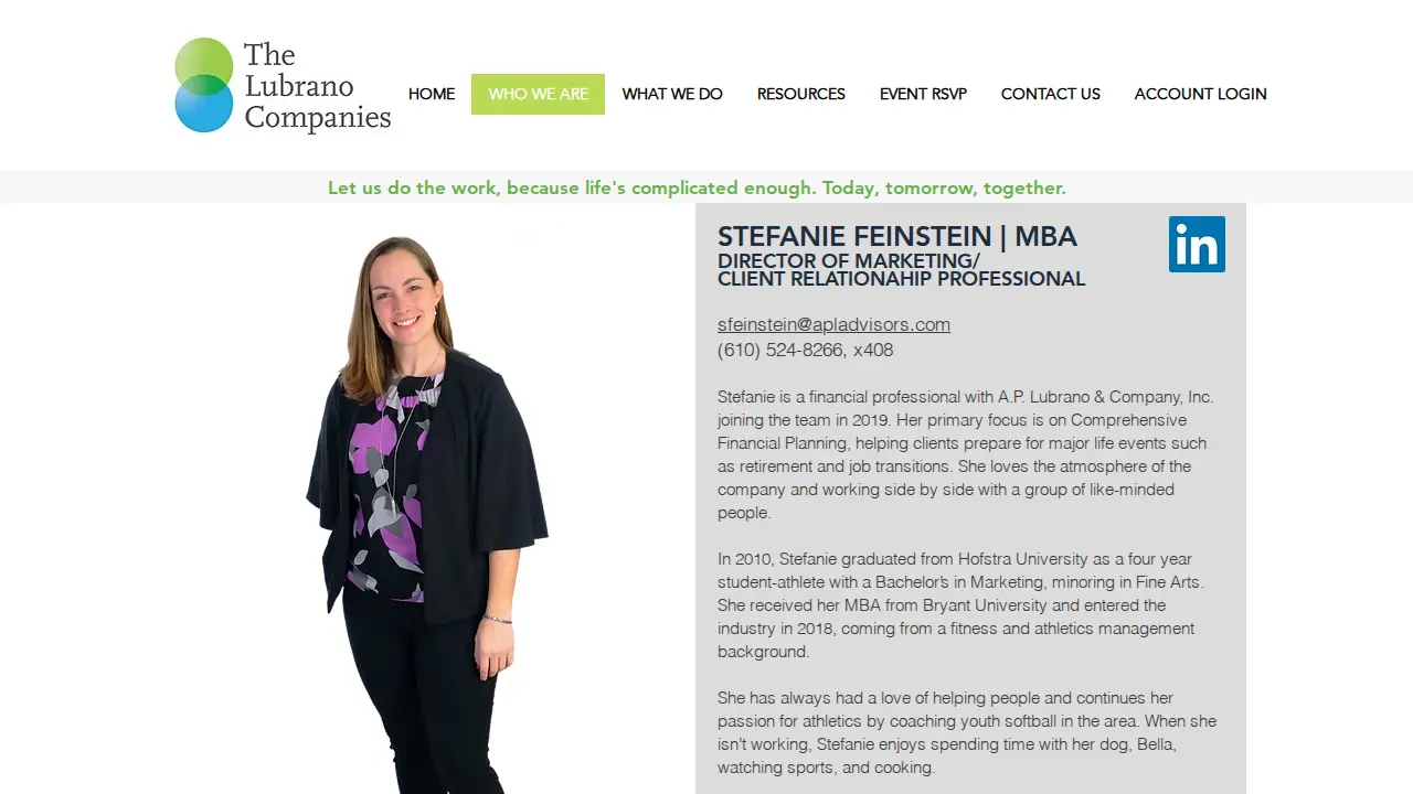 A.P. Lubrano & Company, Inc. page