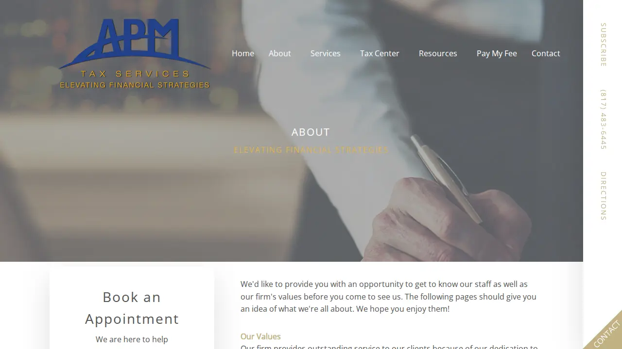 APM Tax Services page