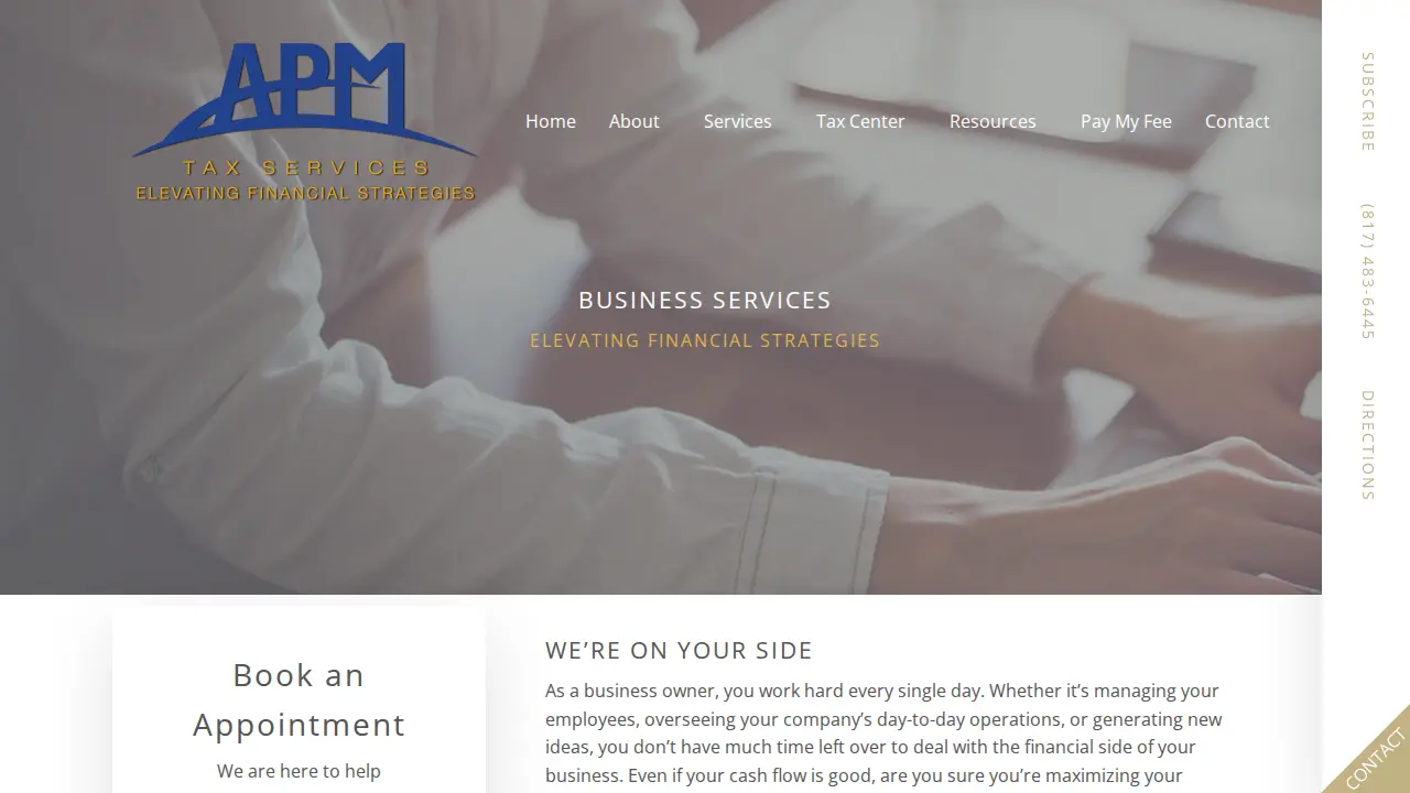 APM Tax Services page