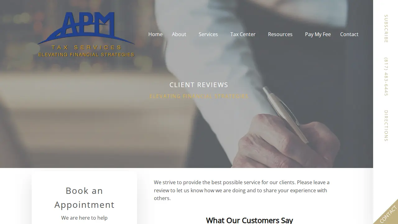 APM Tax Services page