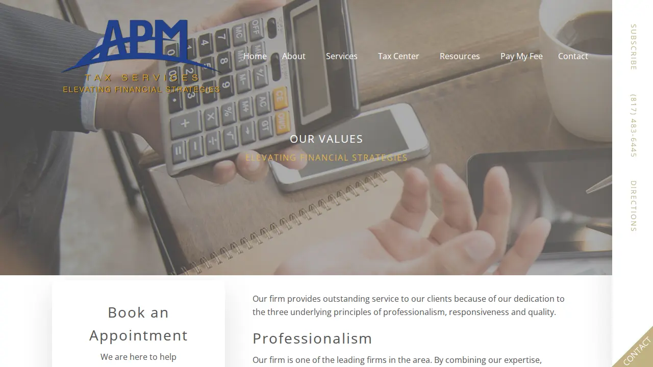 APM Tax Services page