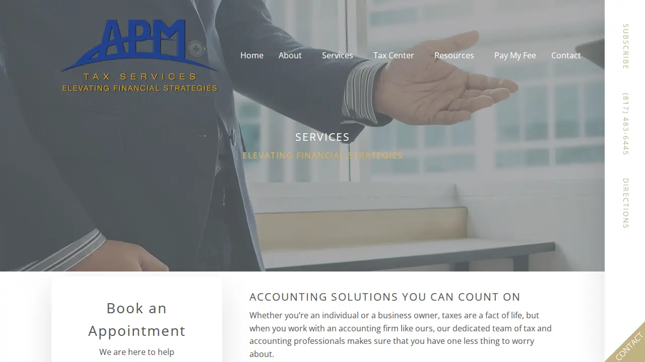 APM Tax Services page