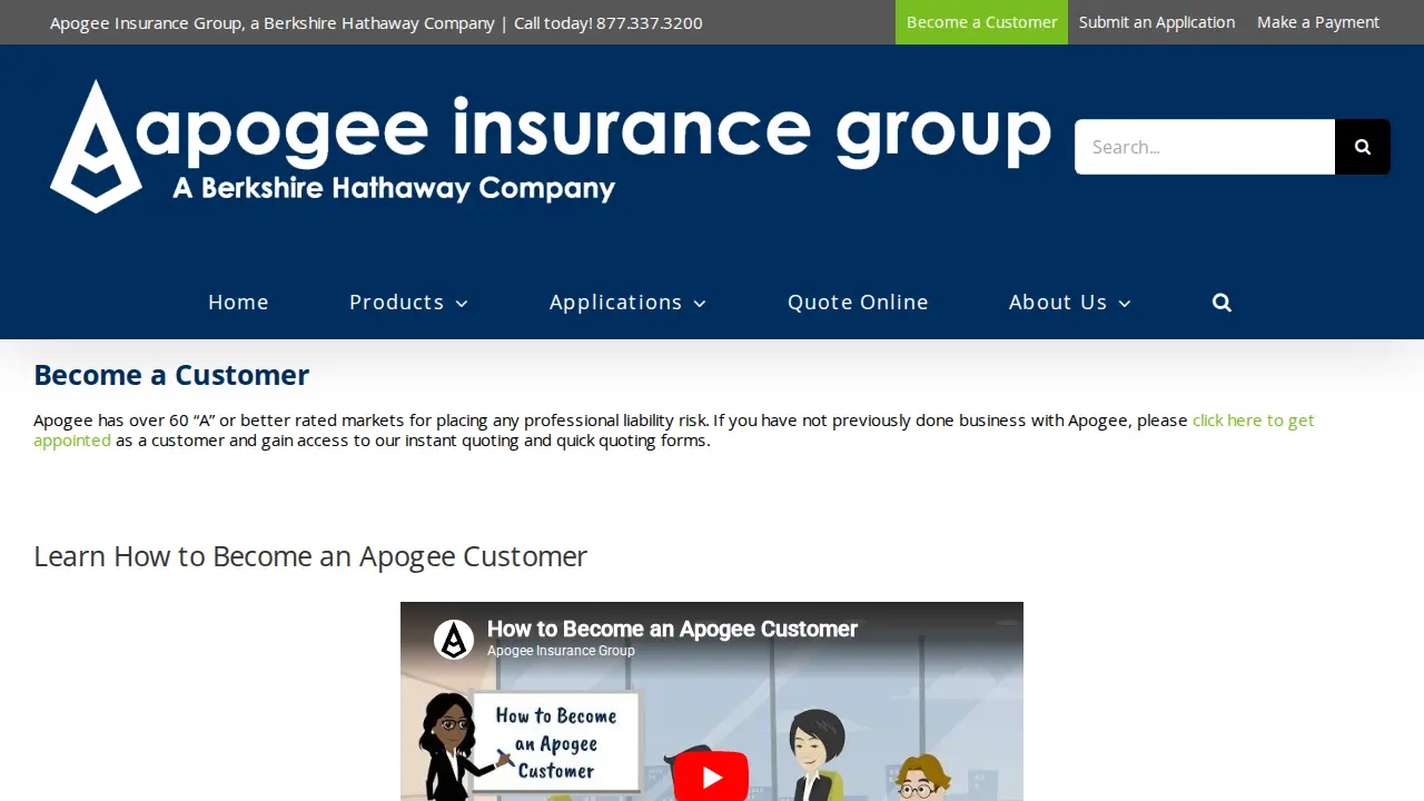 Apogee Insurance Group page