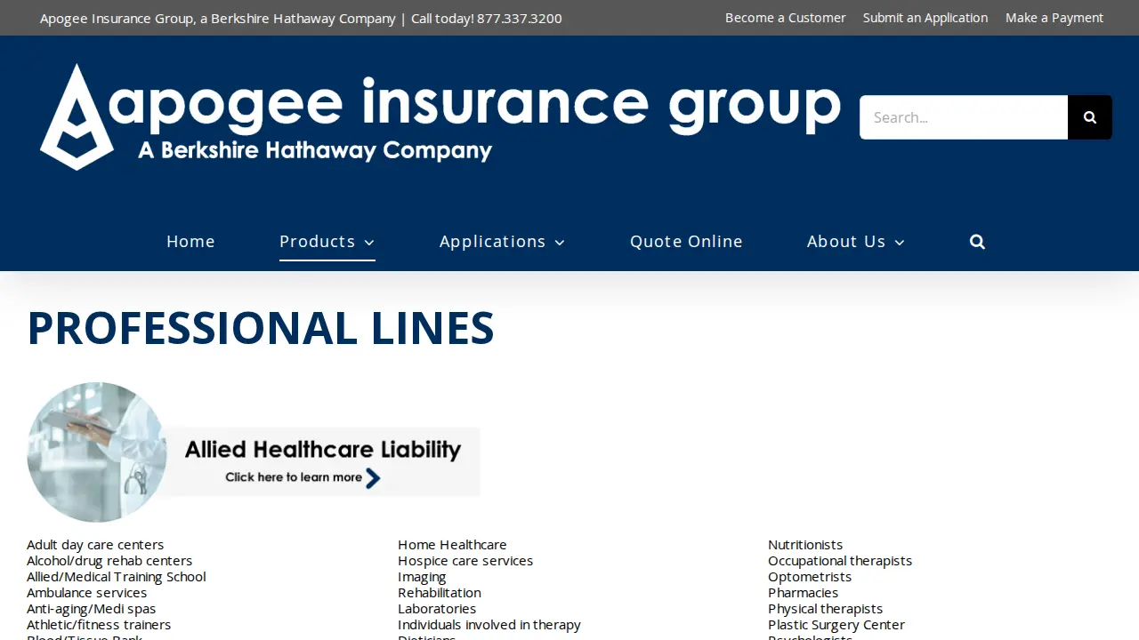 Apogee Insurance Group page