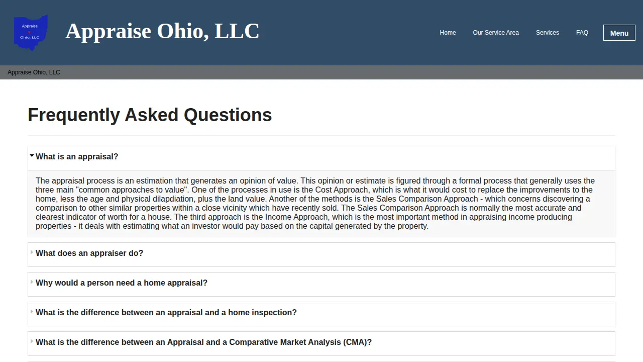 Appraise Ohio, LLC page