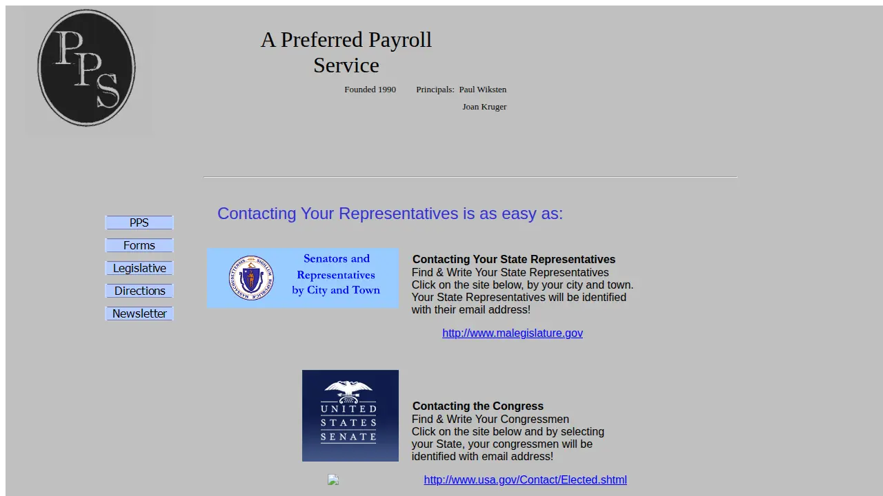 A Preferred Payroll Services page