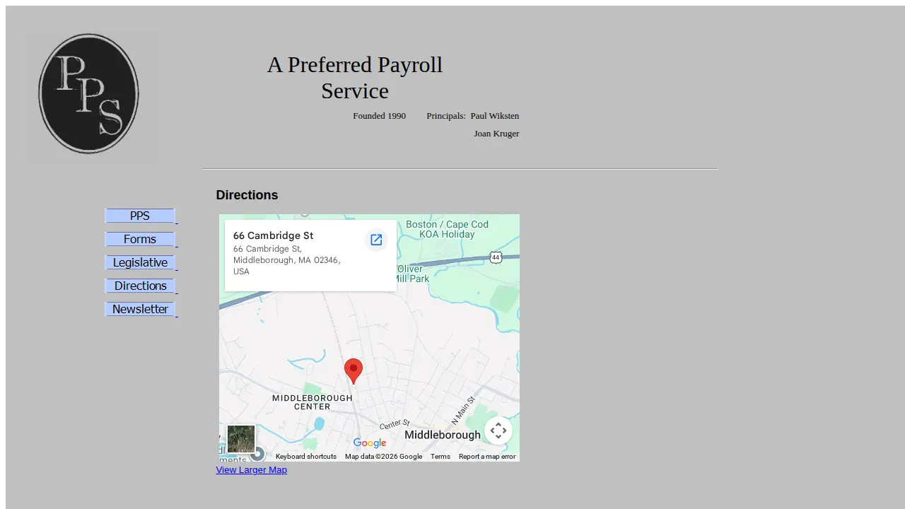 A Preferred Payroll Services page