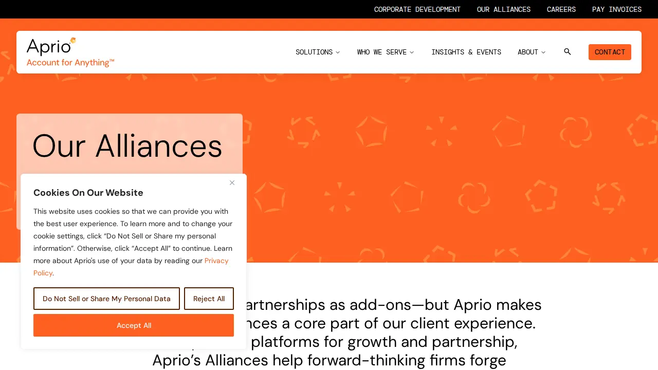 Aprio page