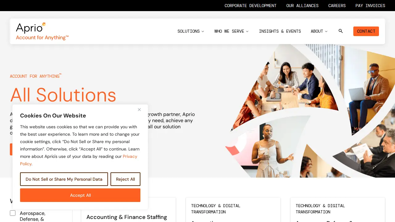 Aprio page
