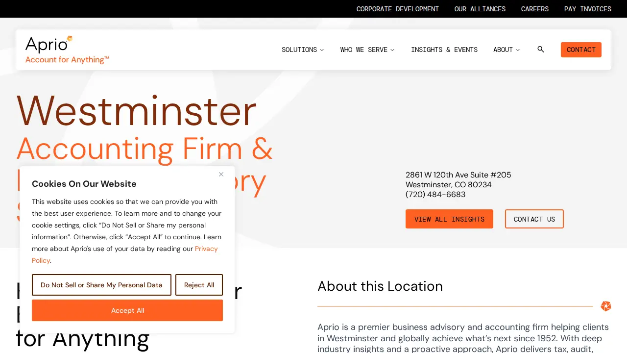 Aprio website