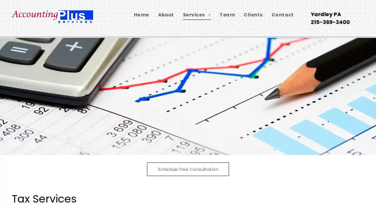 Accounting Plus Services page