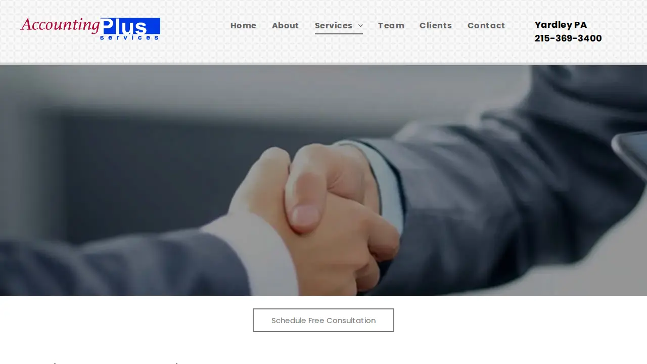 Accounting Plus Services page