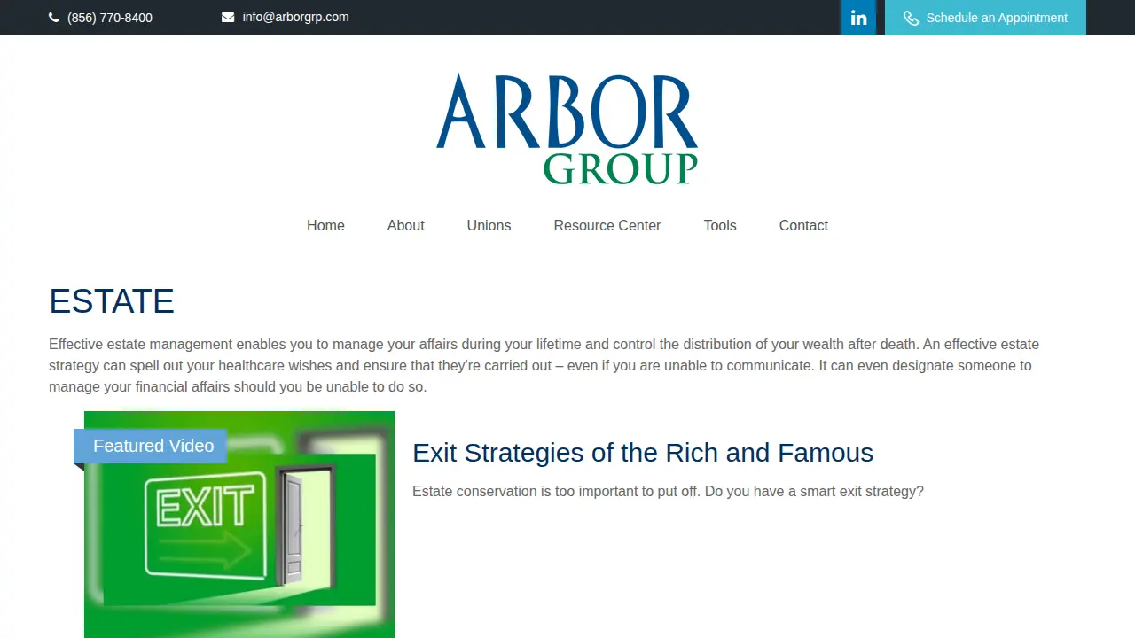 Arbor Group page