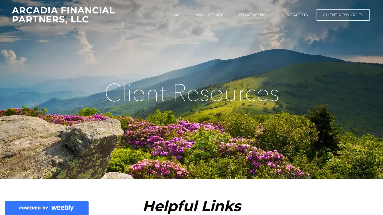 Arcadia financial partners page