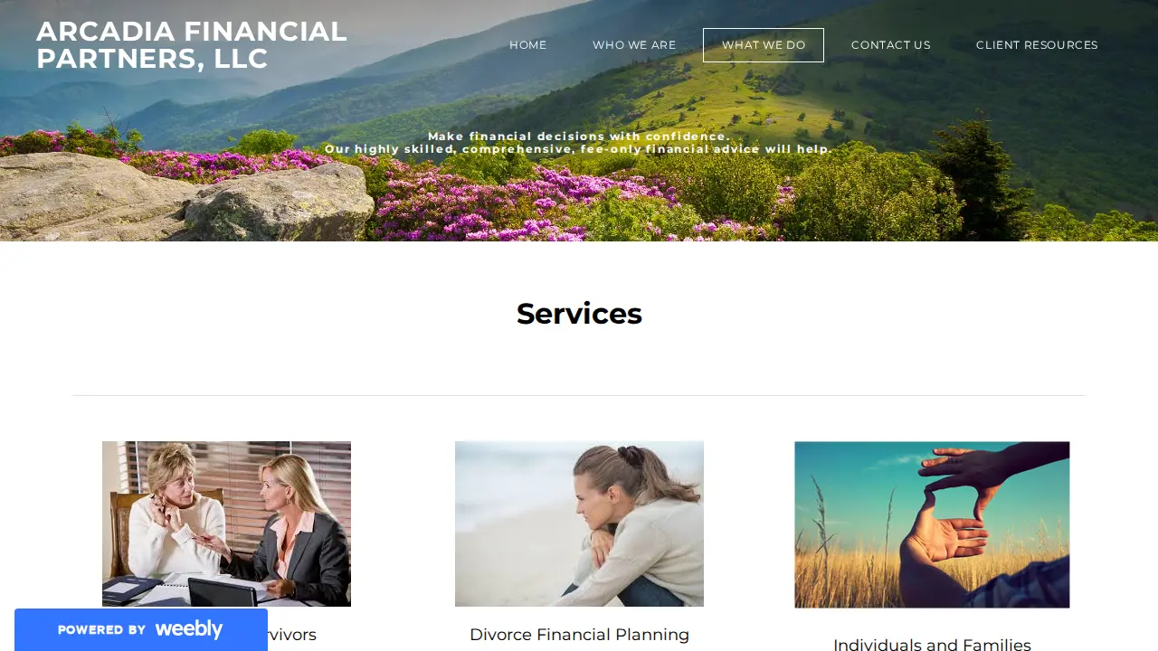 Arcadia financial partners page
