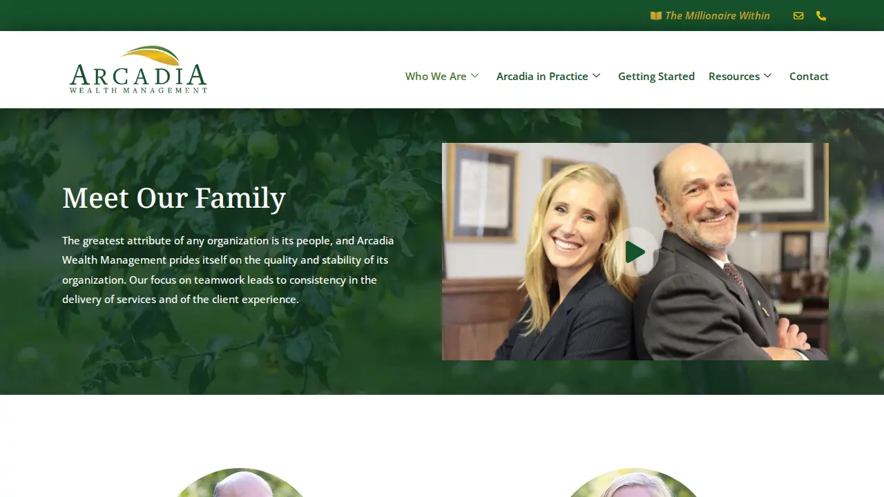 Arcadia Wealth Management page