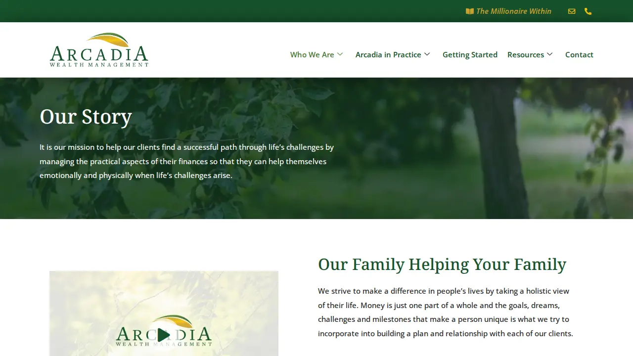 Arcadia Wealth Management page