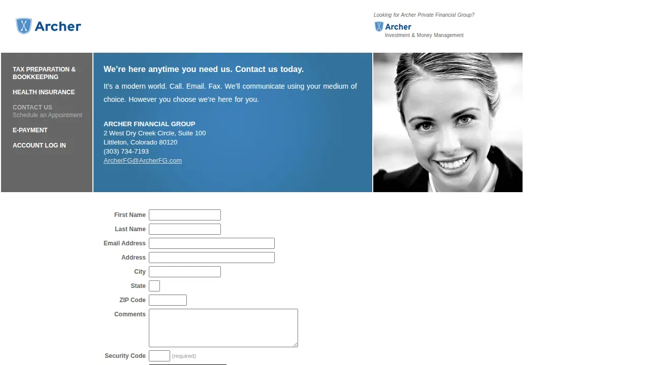 Archer Financial Group LLC page