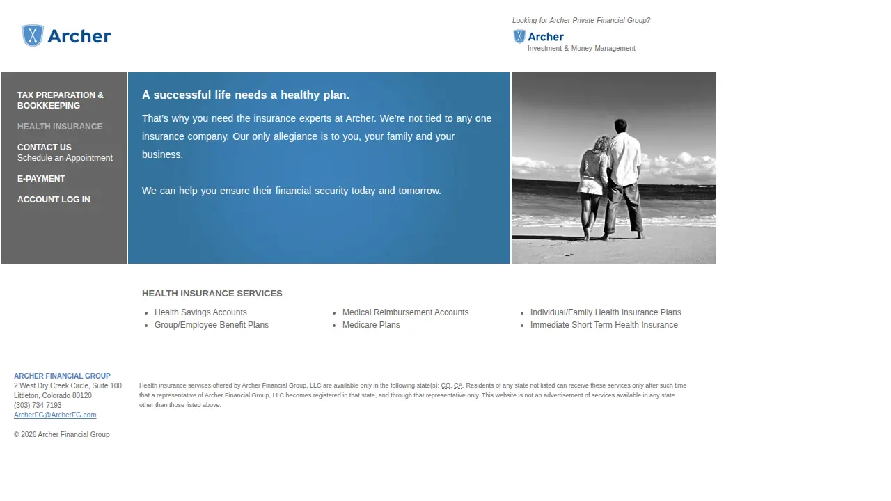 Archer Financial Group LLC page