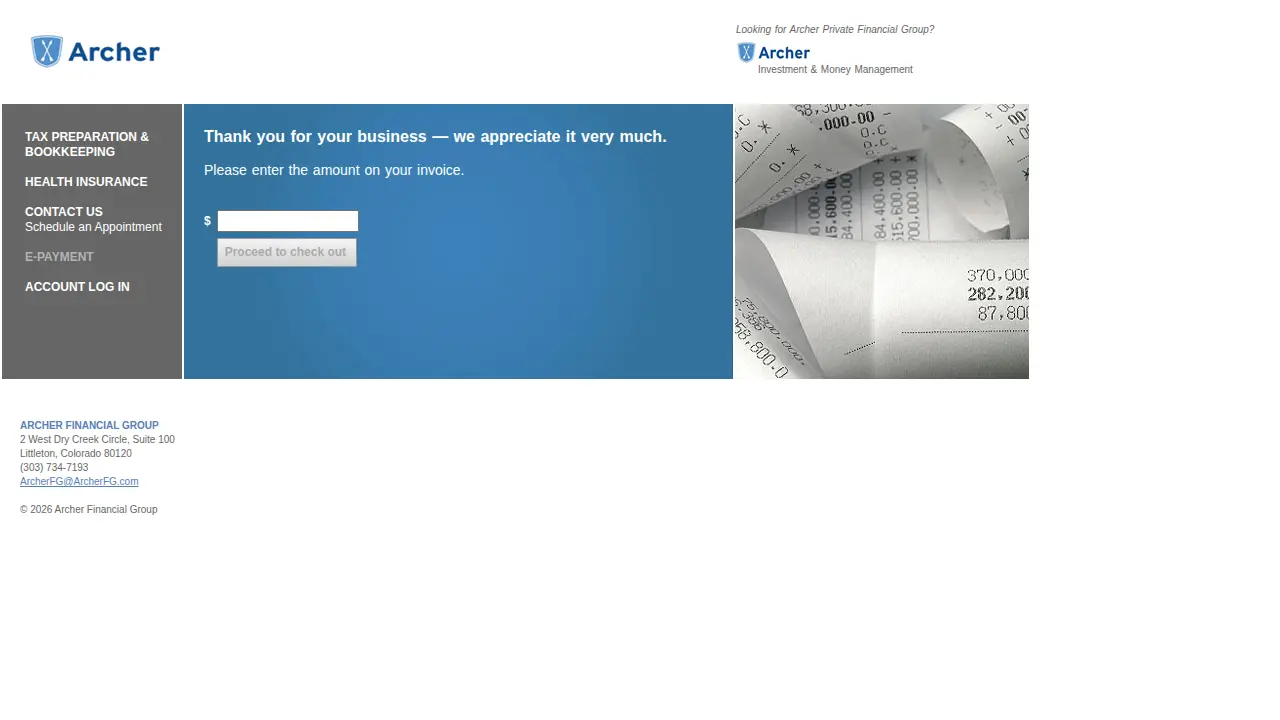 Archer Financial Group LLC page