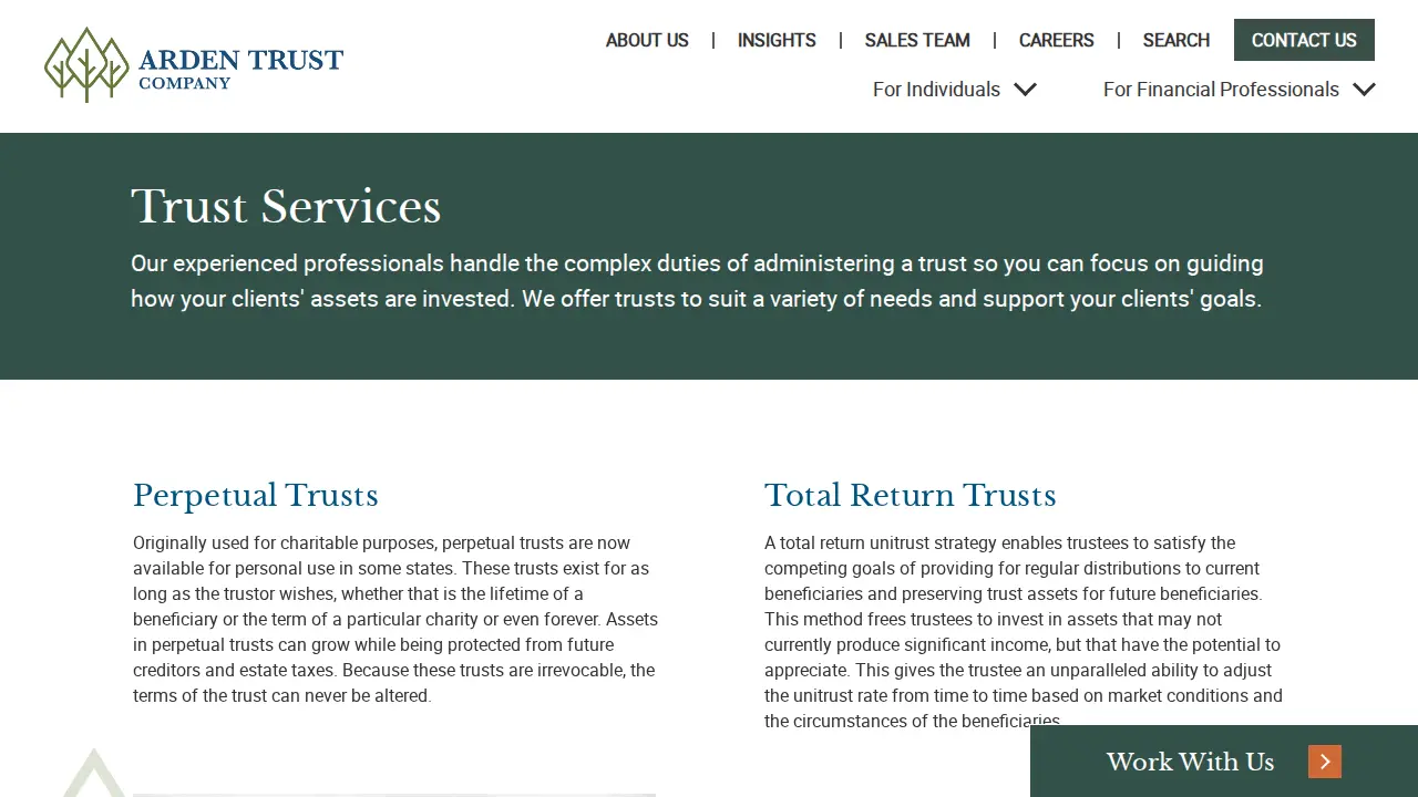 Arden Trust Company page