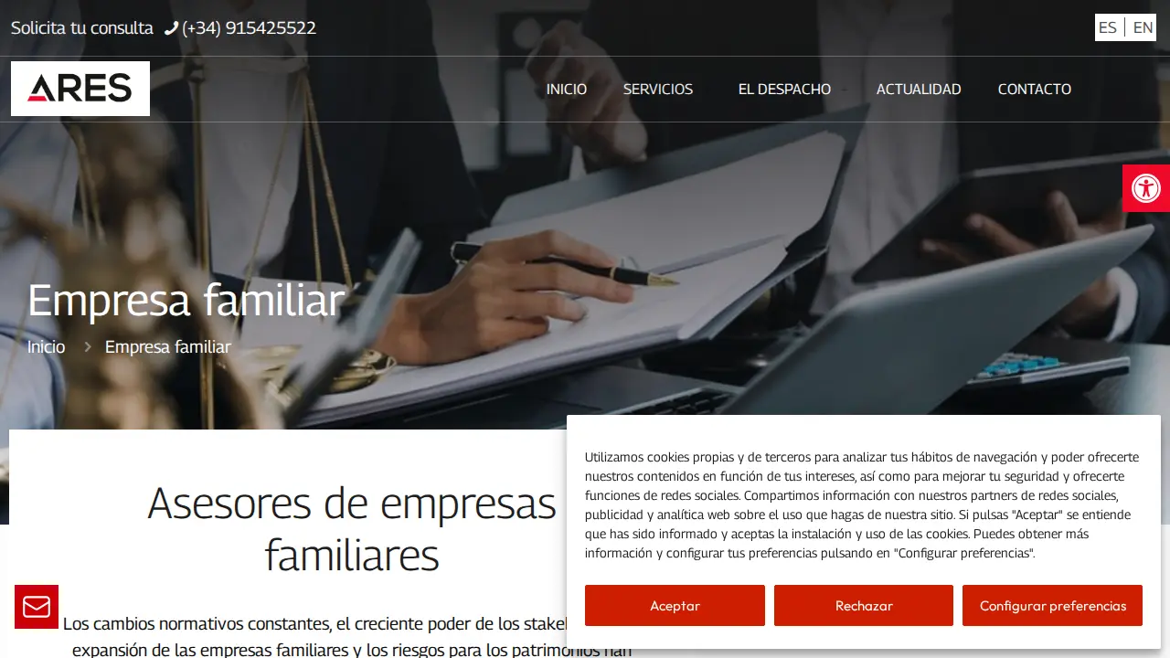 Ares Administración de Empresas y Servicios S.A. page