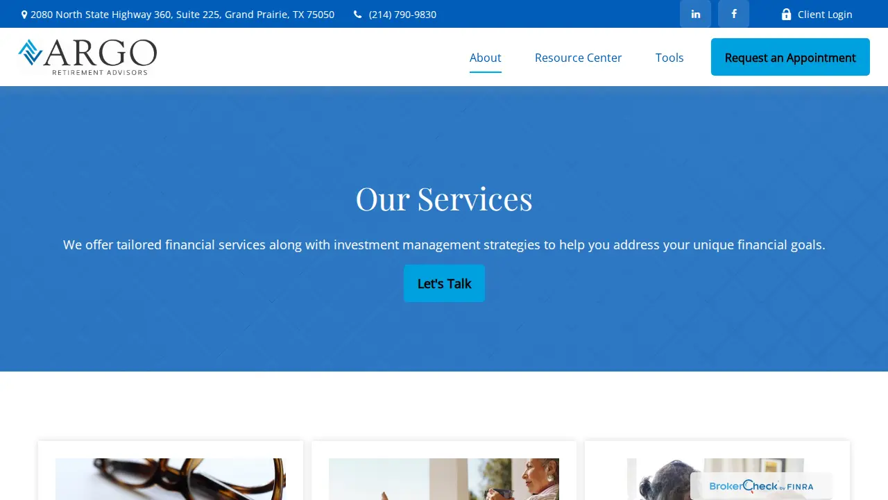 Argo Retirement Advisors page