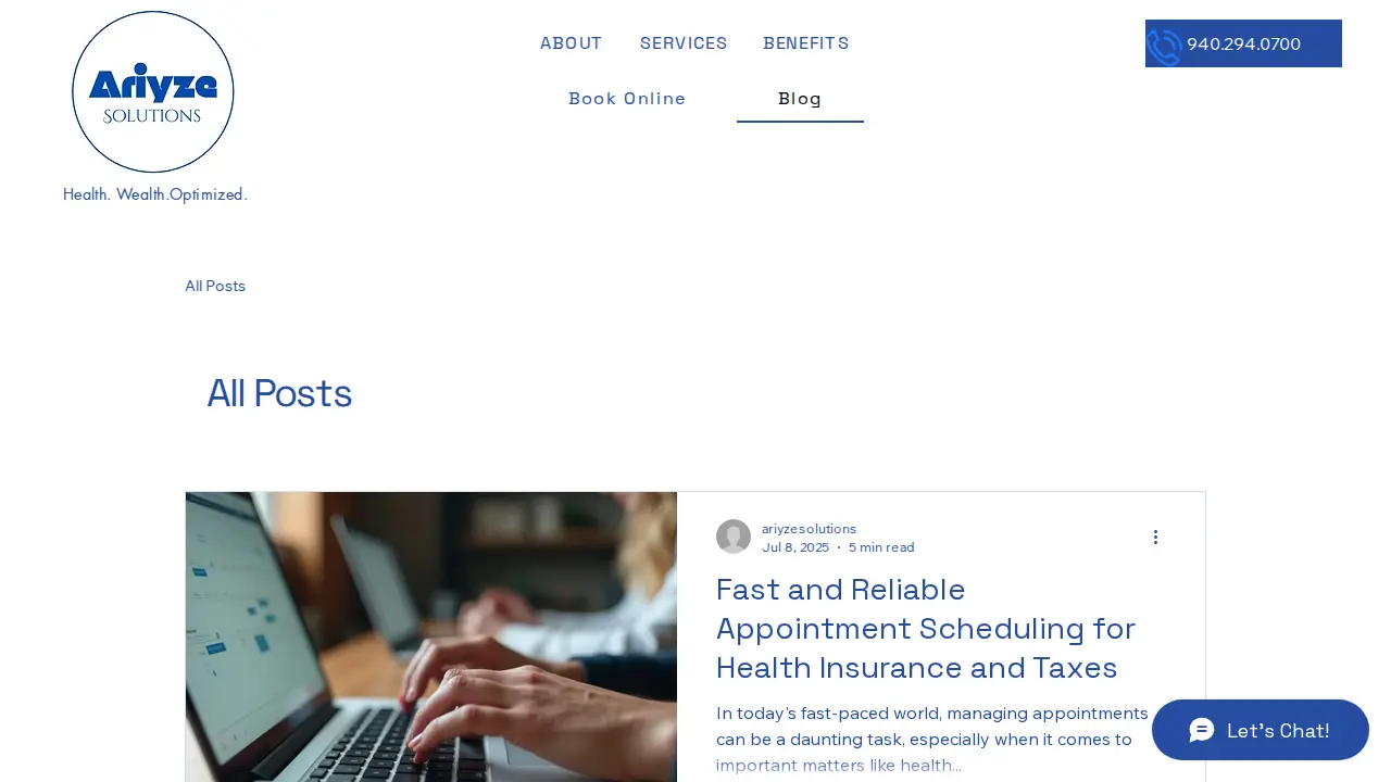 Ariyze Solutions page
