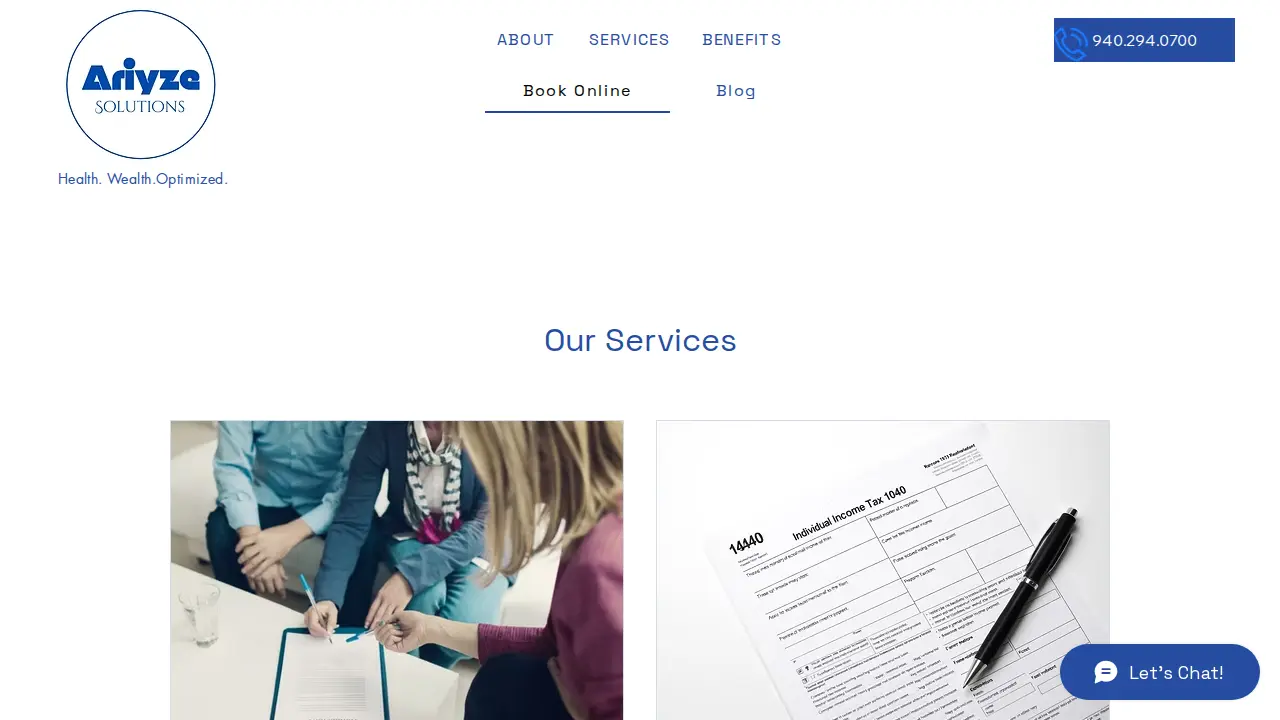 Ariyze Solutions page