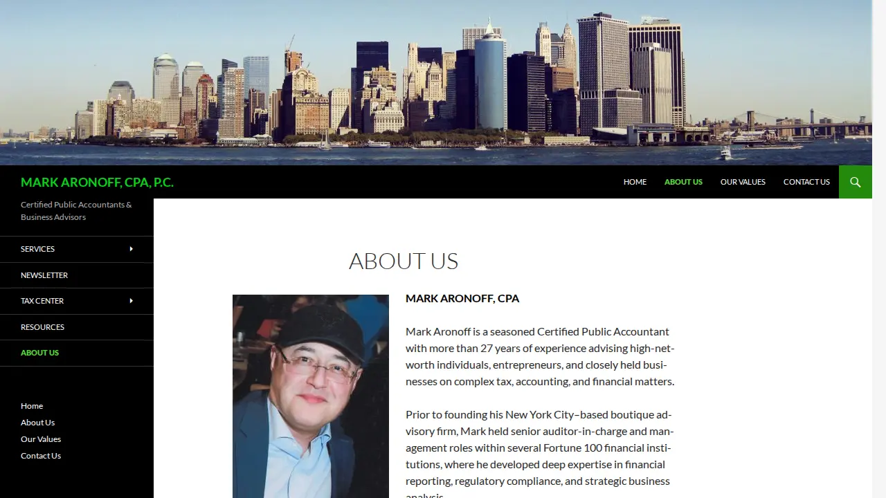 MARK ARONOFF, CPA, P.C. page